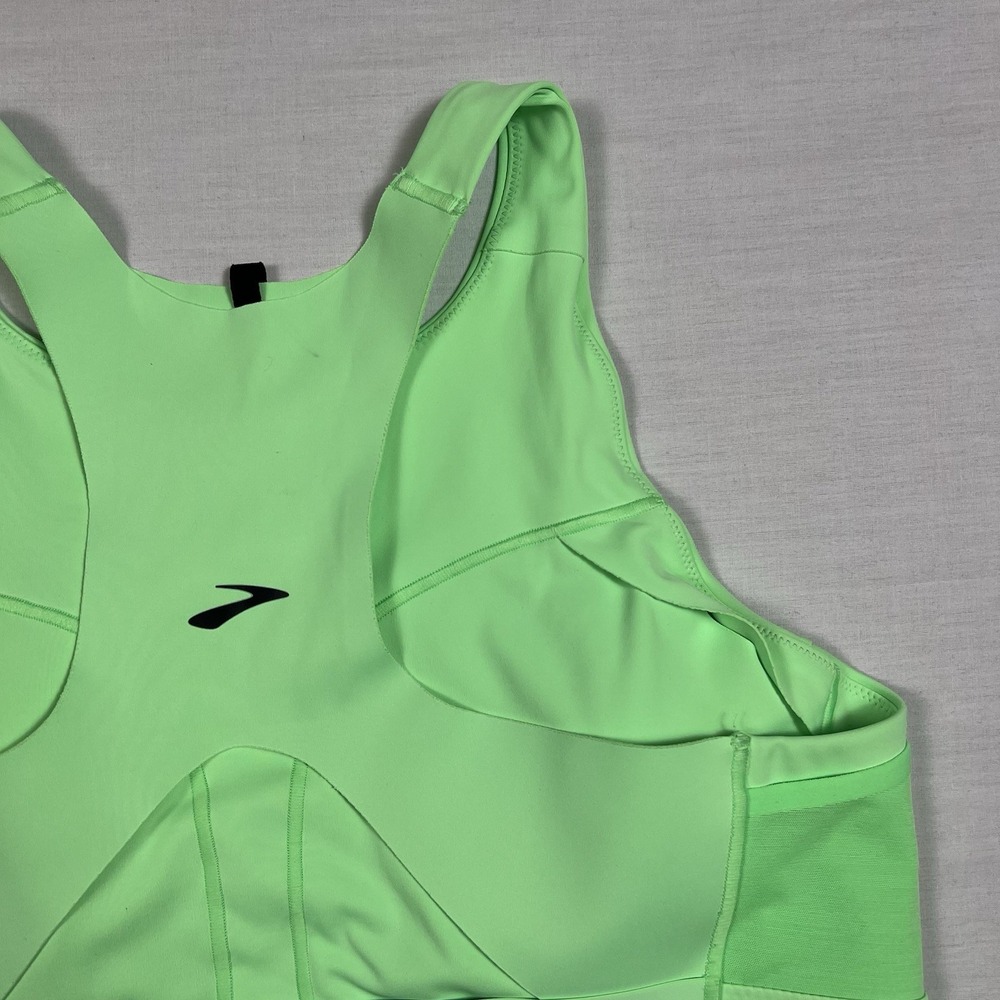 Brooks Women's Drive 3 Pocket Run Bra Size 40 C/D Bright Green Athletic Sports - Picture 9 of 13